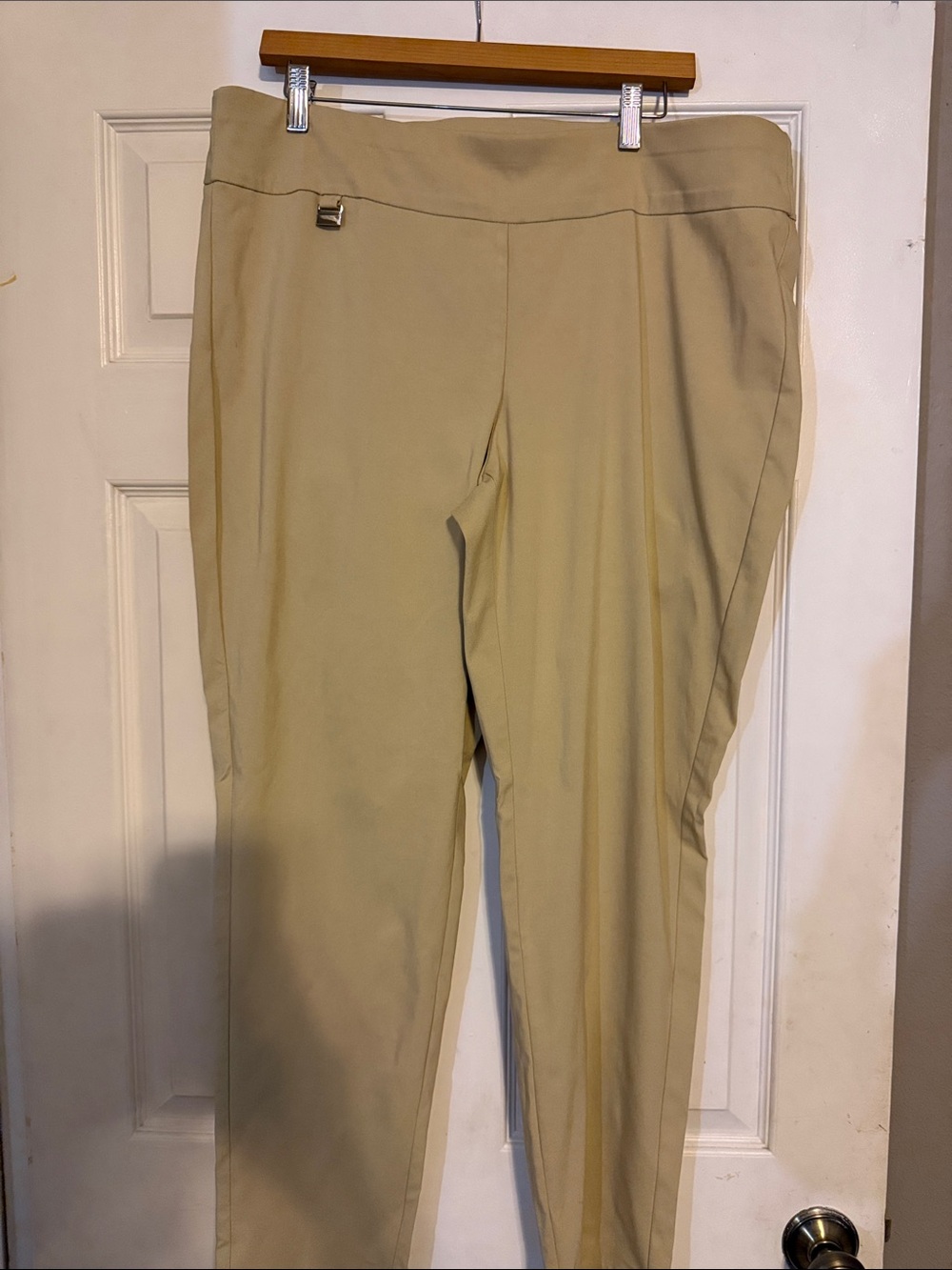 Alfani Slim Ponte Ankle Trousers in Khaki
